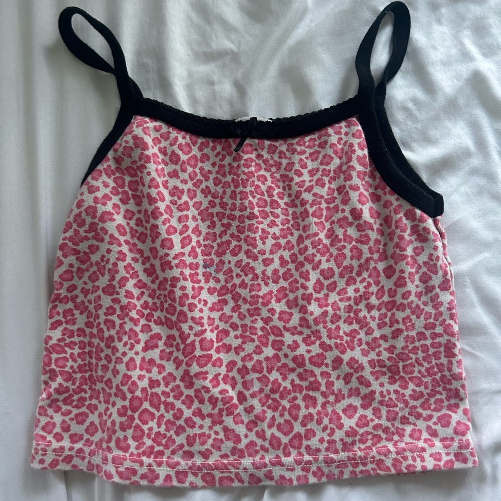 Brandy Melville Pink Cheetah Crop-top